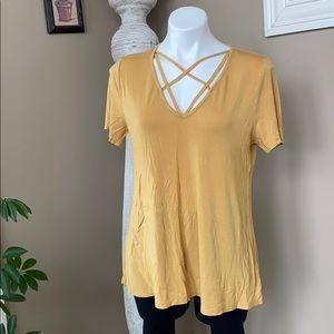 Cross cross v neck top